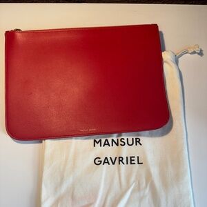 Mansur Gavriel Red Leather Clutch